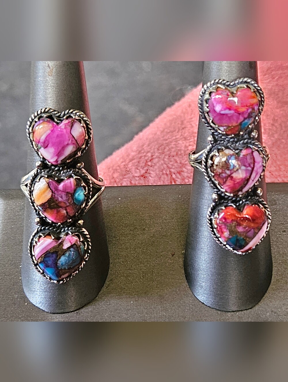Copper Spiny Oyster Heart Shaped Ring